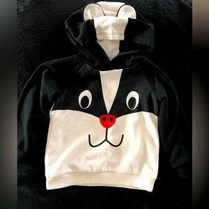 18mth, Tucker Tate black and white cat sweatshirt with hood.